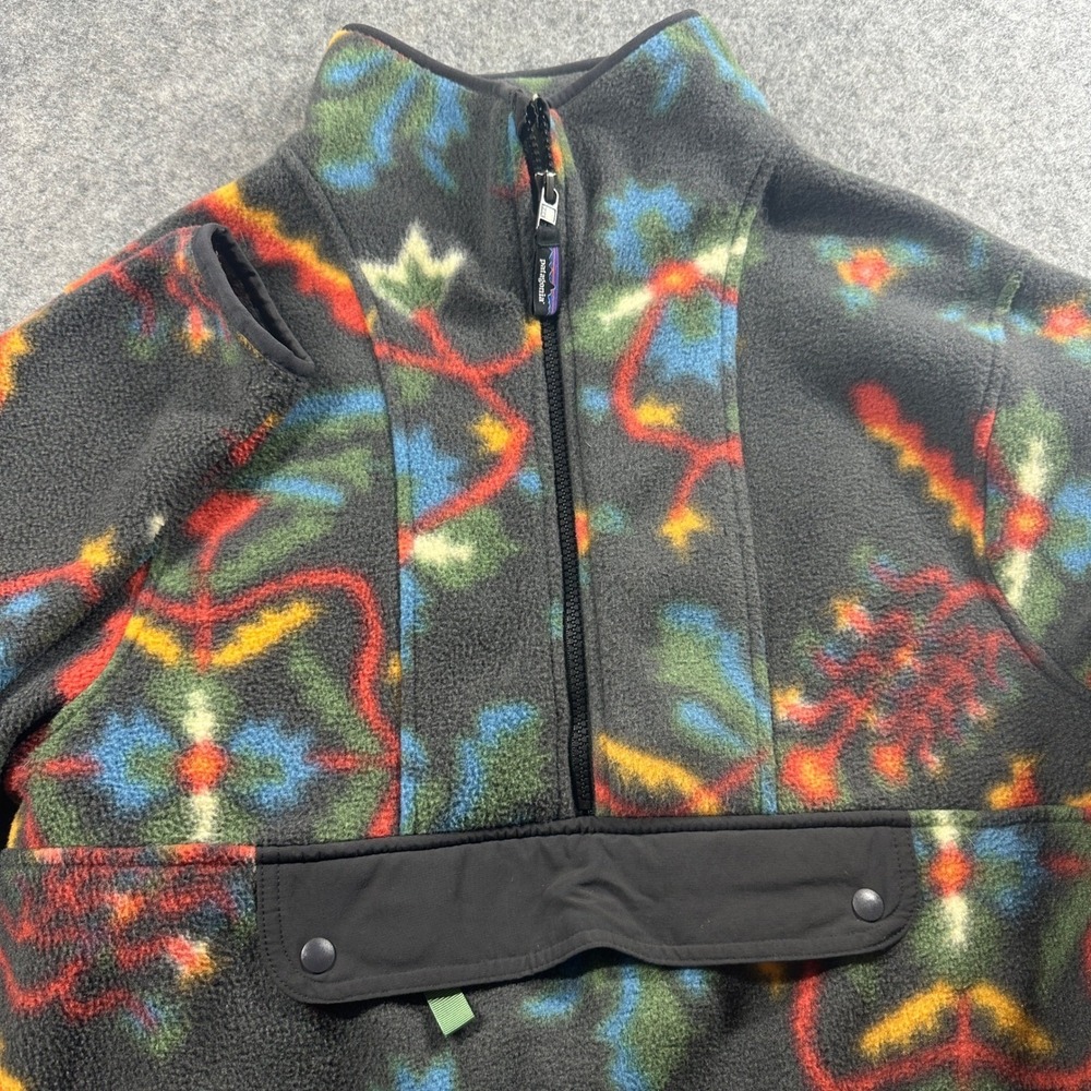 Patagonia Synchilla Fleece Pullover Unisex S Grey Multi Color Aztec Print Zip